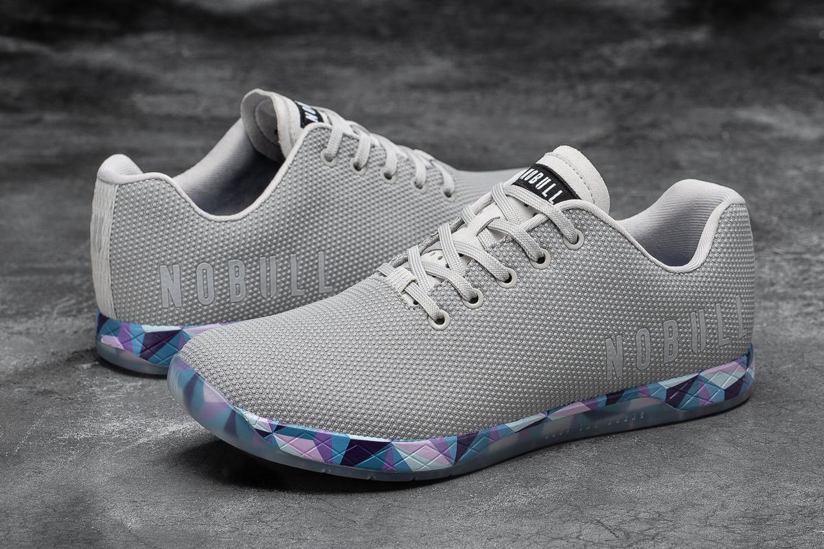 Nobull Superfabric Arctic Men's Trainers Grey Blue | Australia (BL2318)